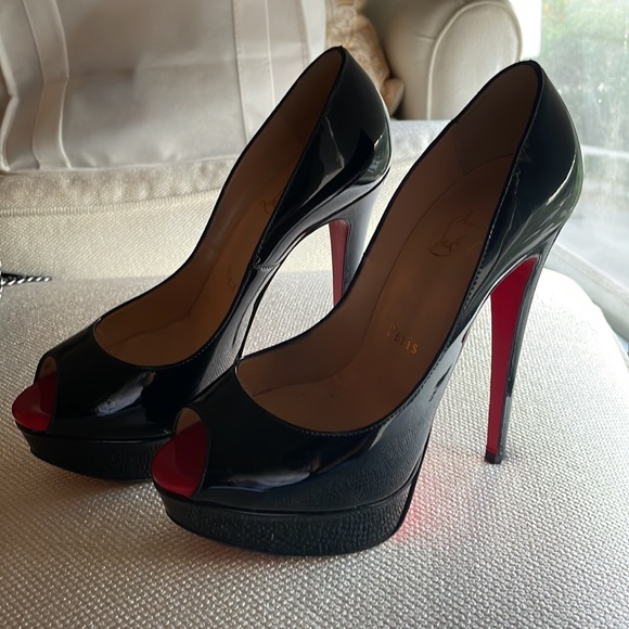 Christian Louboutin Paris black paltform shoes. - Picture 3 of 5